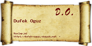 Dufek Oguz névjegykártya